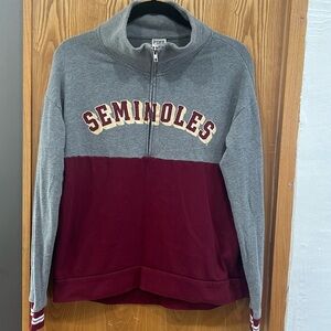 FSU Pink Victoria’s Secret 5th & Ocean Collab Seminoles Quarter Zip Pullover